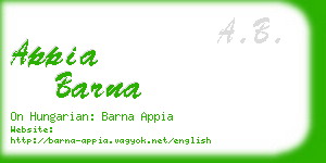 appia barna business card